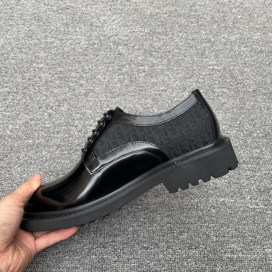 Dior Men’s Shoes – EXPLORER Derby | Premium Black Leather | Sizes 38–44