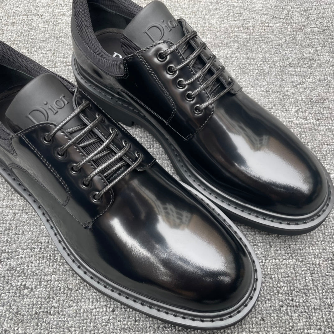 Dior Men’s Shoes – EXPLORER Derby | Premium Black Leather | Sizes 38–44