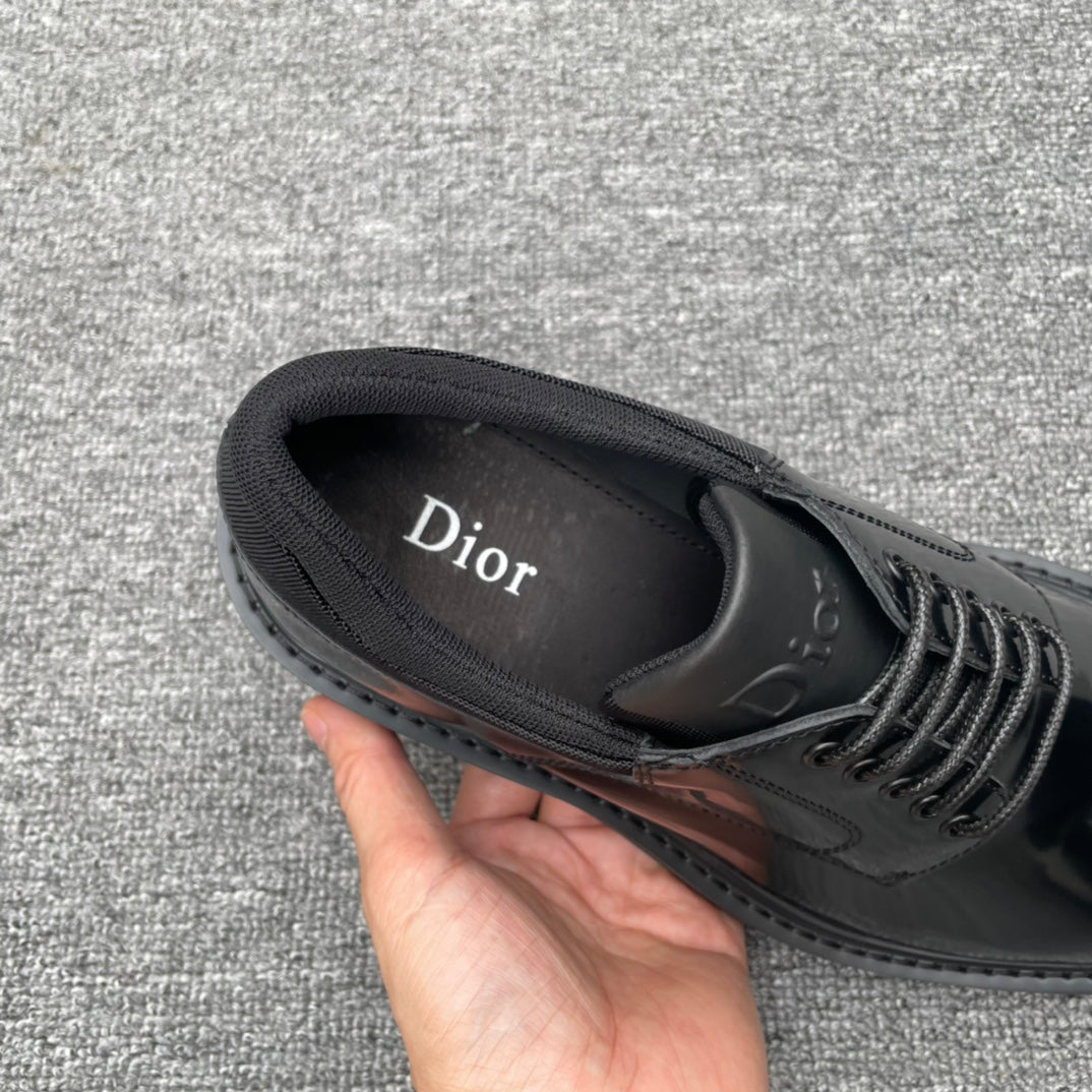 Dior Men’s Shoes – EXPLORER Derby | Premium Black Leather | Sizes 38–44