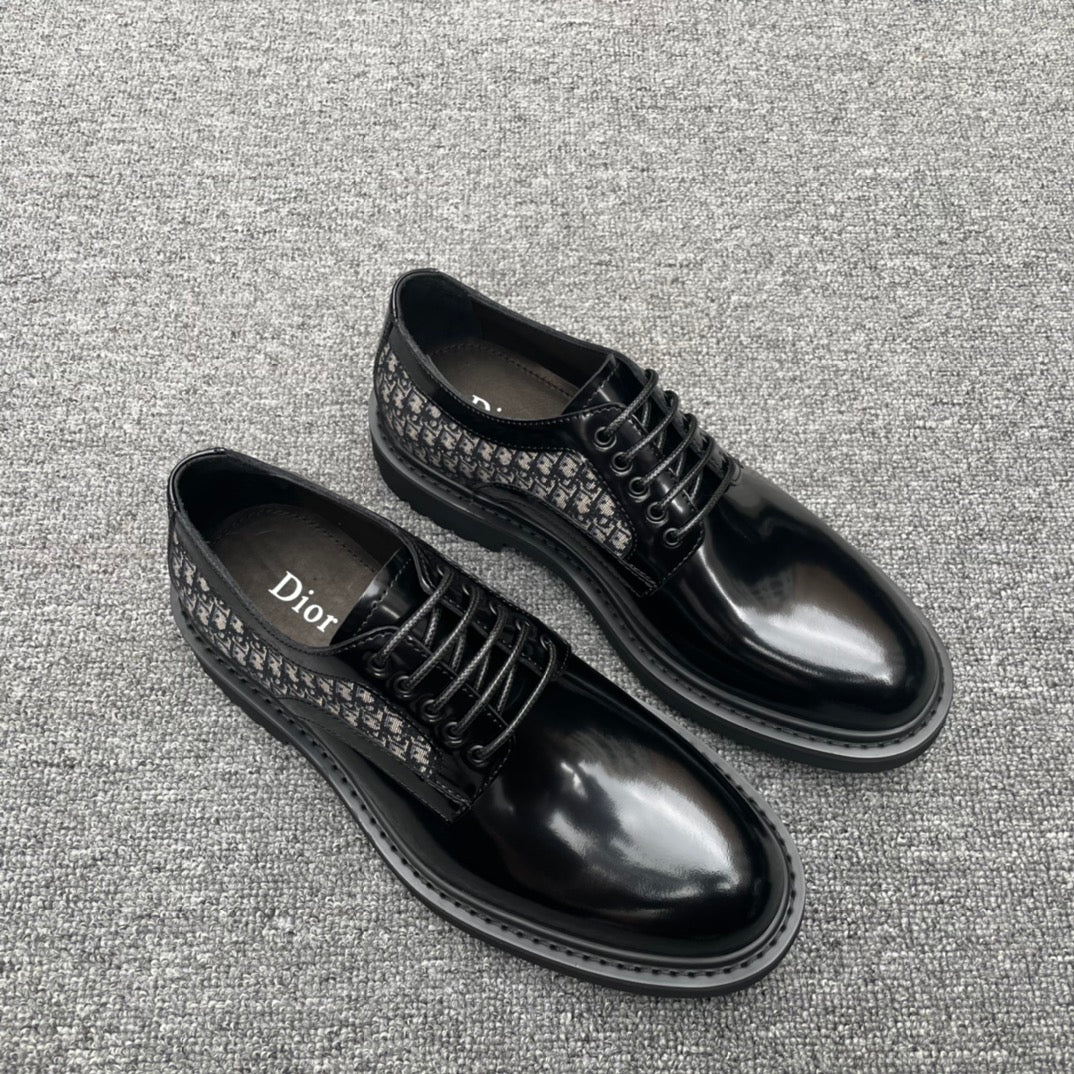 Dior Men’s Shoes – EXPLORER Derby | Premium Black Leather | Sizes 38–44