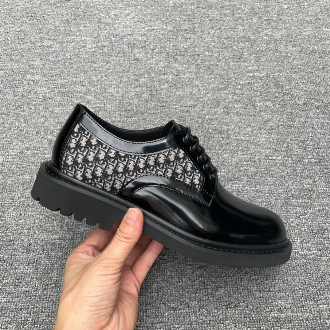 Dior Men’s Shoes – EXPLORER Derby | Premium Black Leather | Sizes 38–44