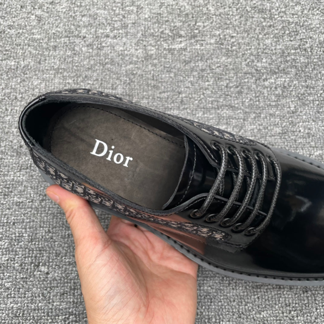 Dior Men’s Shoes – EXPLORER Derby | Premium Black Leather | Sizes 38–44