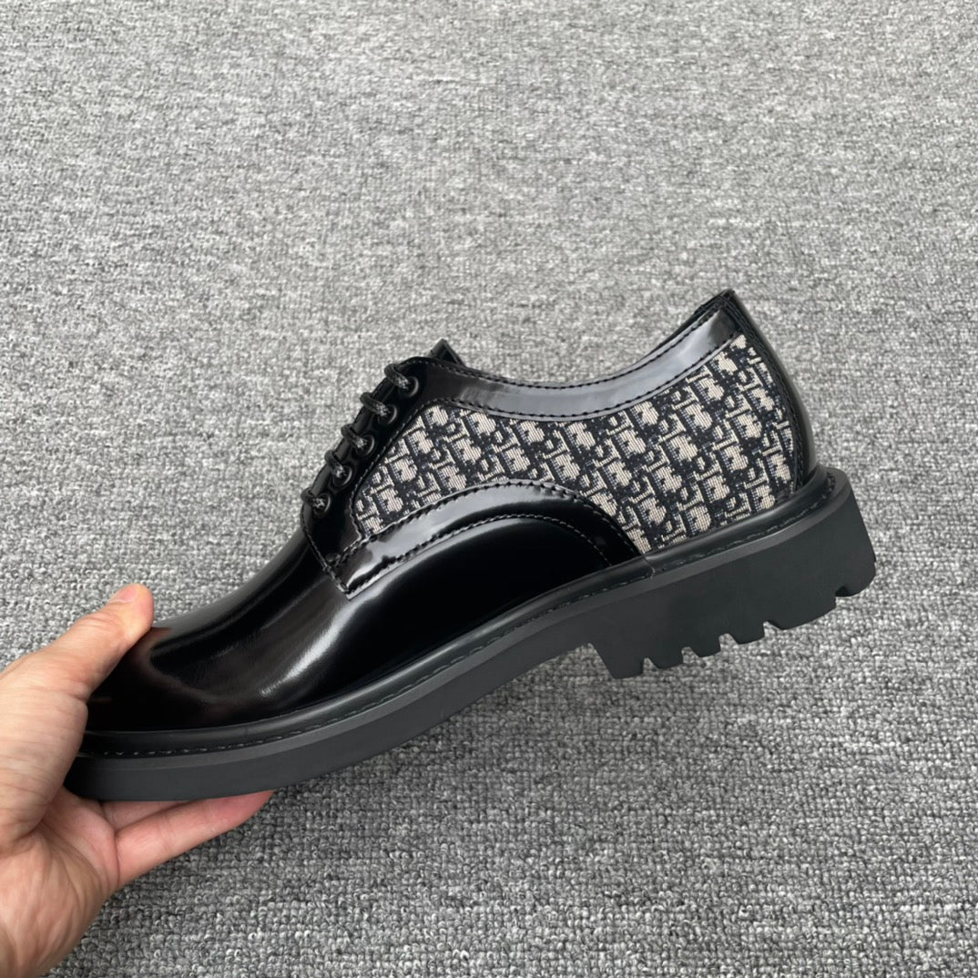 Dior Men’s Shoes – EXPLORER Derby | Premium Black Leather | Sizes 38–44