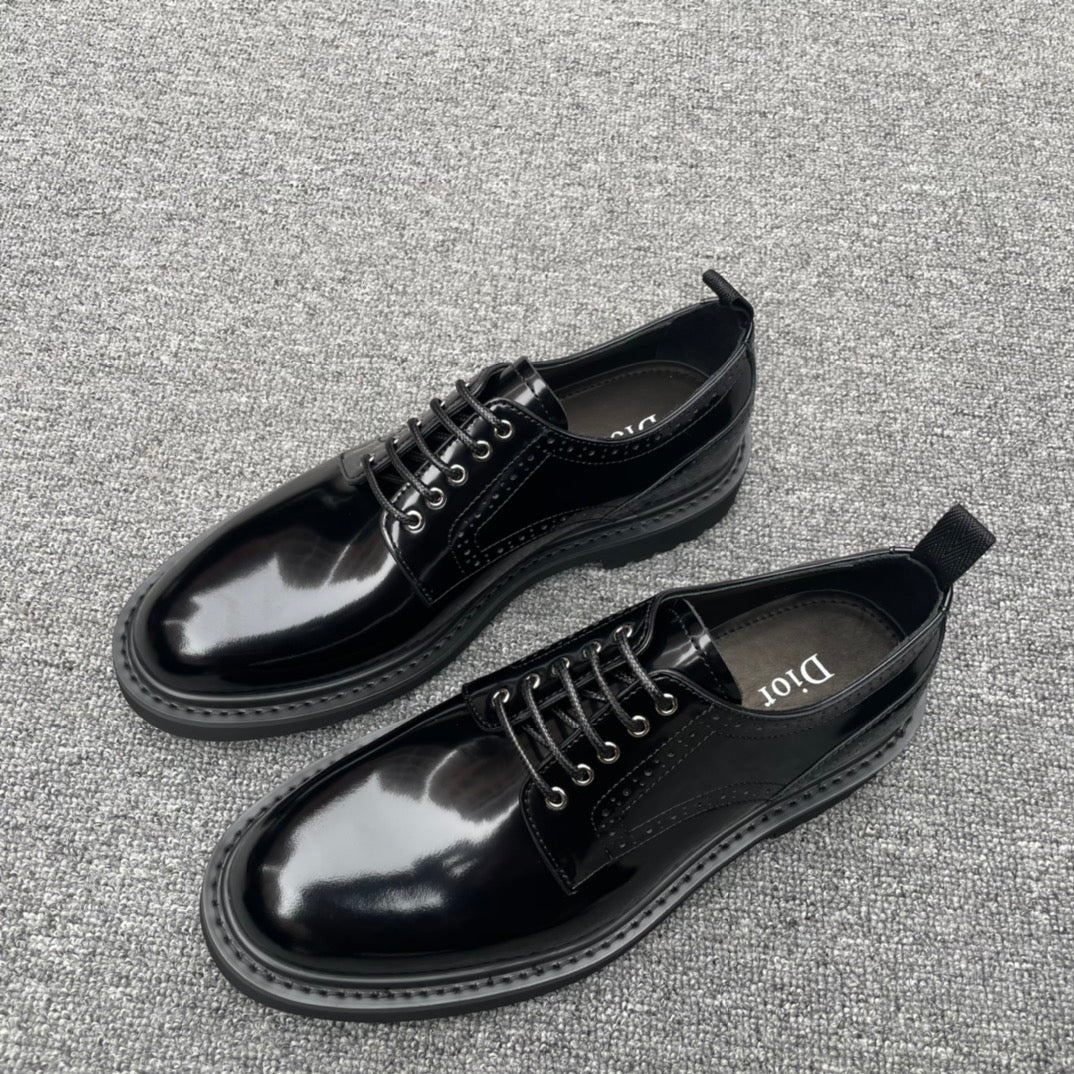 Dior Men’s Shoes – EXPLORER Derby | Premium Black Leather | Sizes 38–44