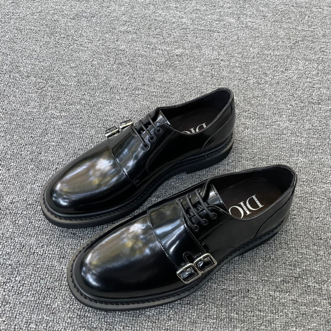 Dior Men’s Shoes – EXPLORER Derby | Premium Black Leather | Sizes 38–44