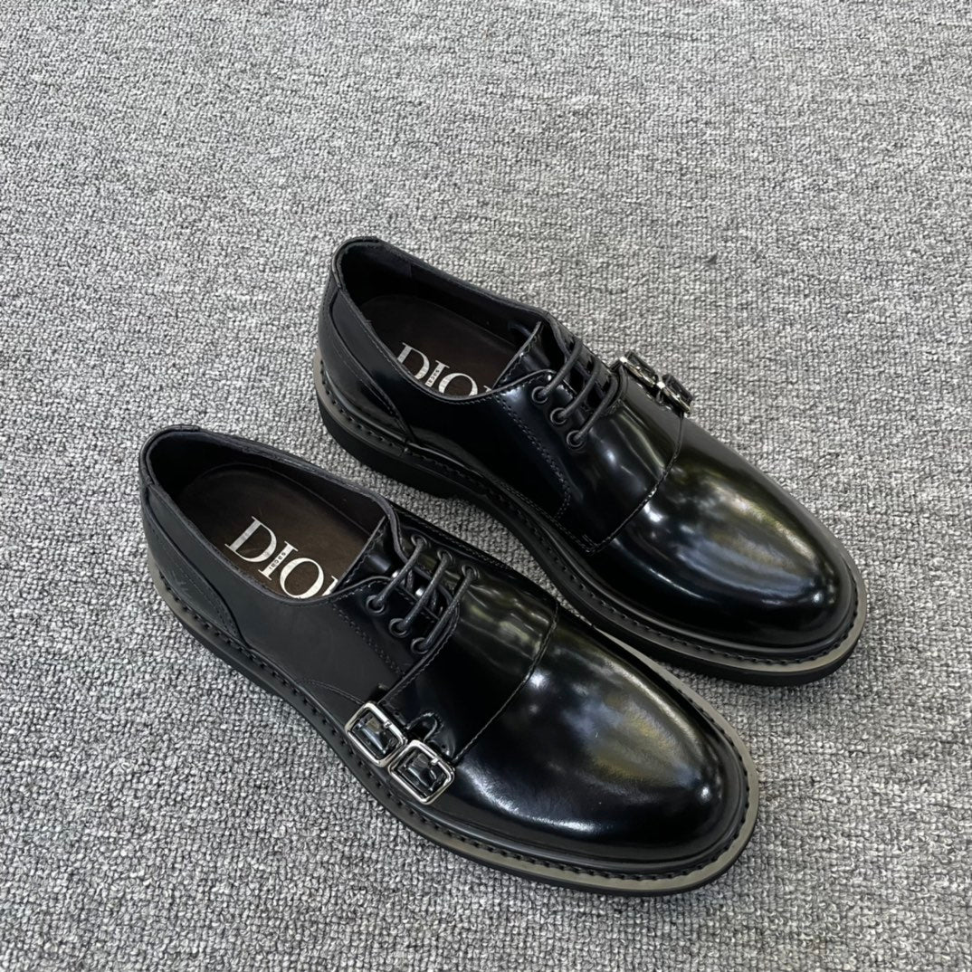 Dior Men’s Shoes – EXPLORER Derby | Premium Black Leather | Sizes 38–44