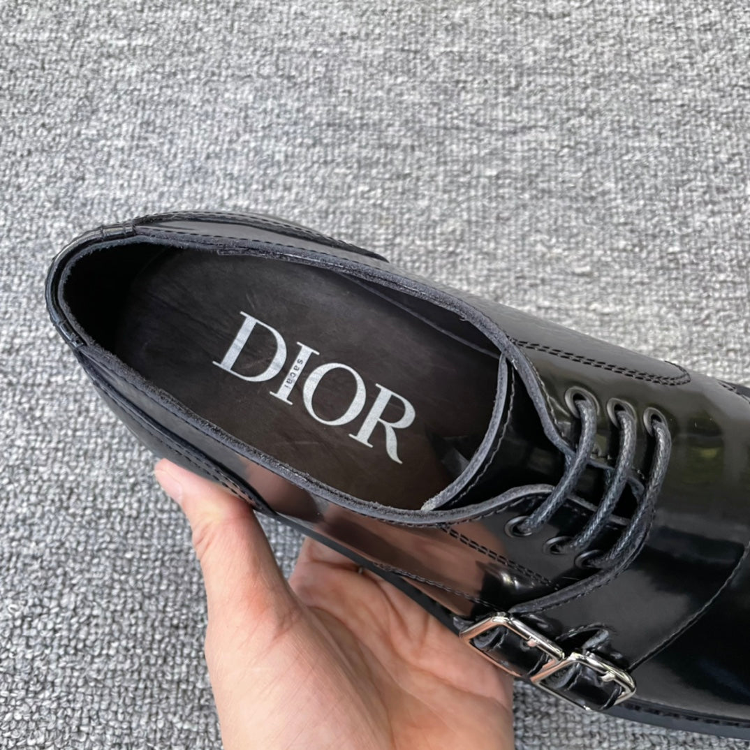 Dior Men’s Shoes – EXPLORER Derby | Premium Black Leather | Sizes 38–44