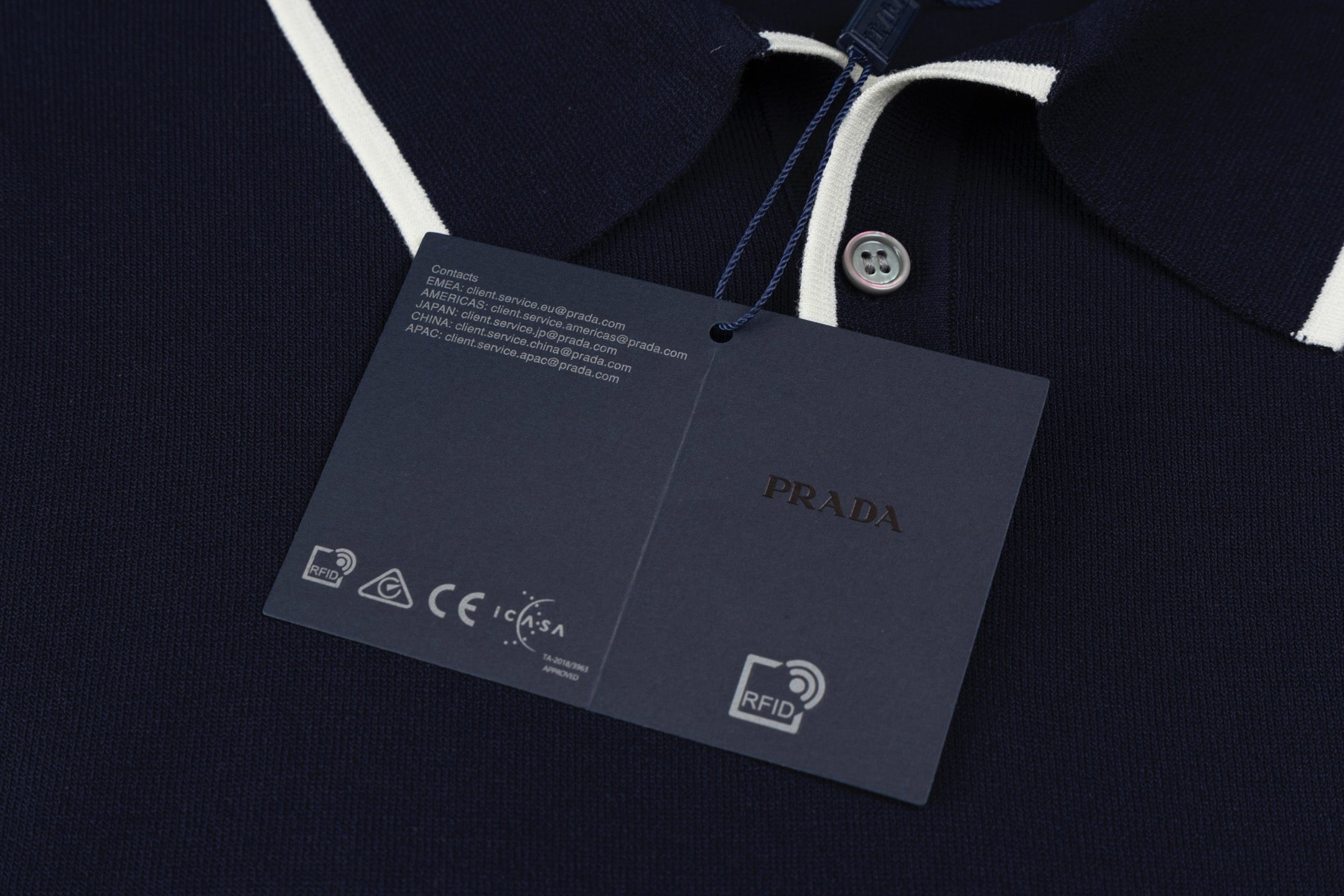 PRADA Contrast-Trim Knit Polo Shirt – Lightweight Breathable Summer Style – Sizes M–3XL