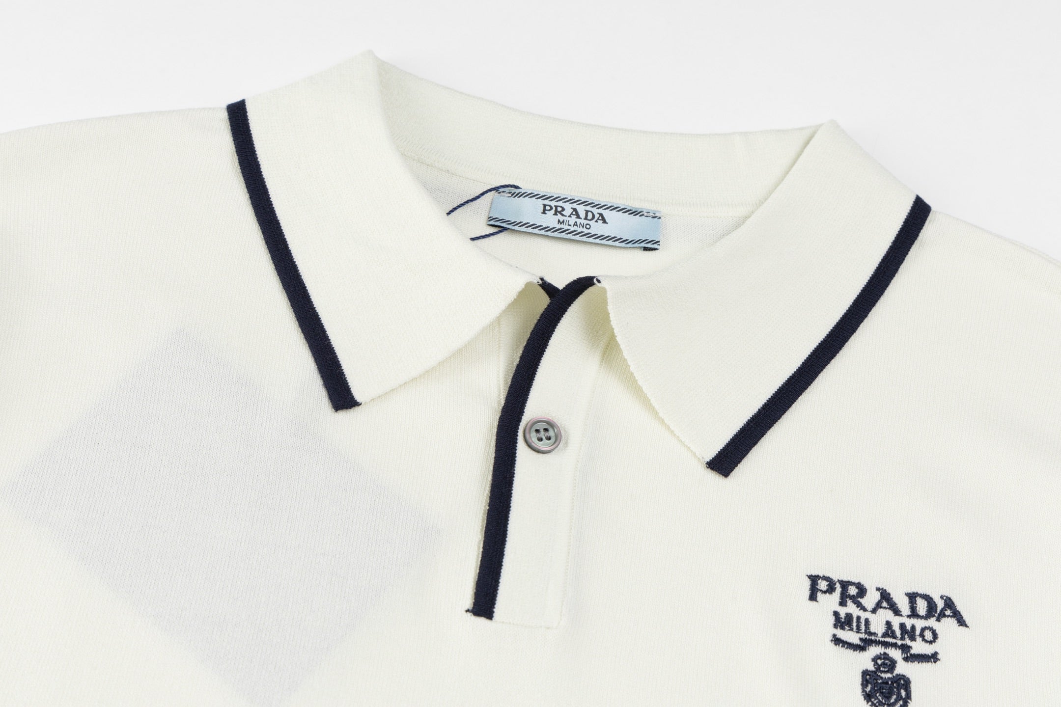 PRADA Contrast-Trim Knit Polo Shirt – Lightweight Breathable Summer Style – Sizes M–3XL