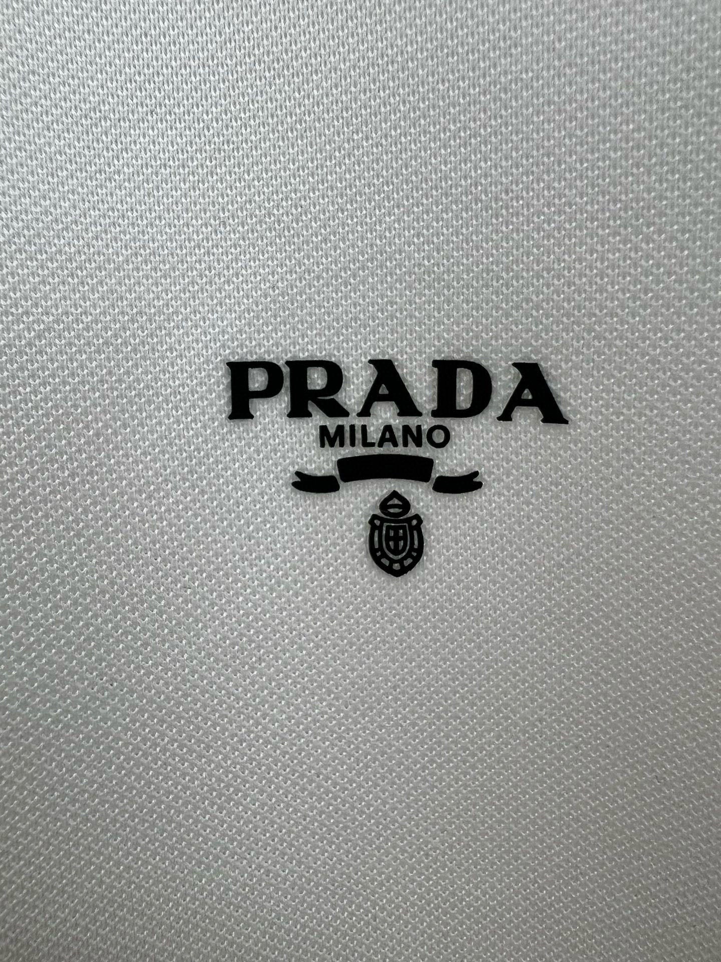 PRADA Classic 3D Logo Polo Shirt – Black/White – Sizes S–XXL