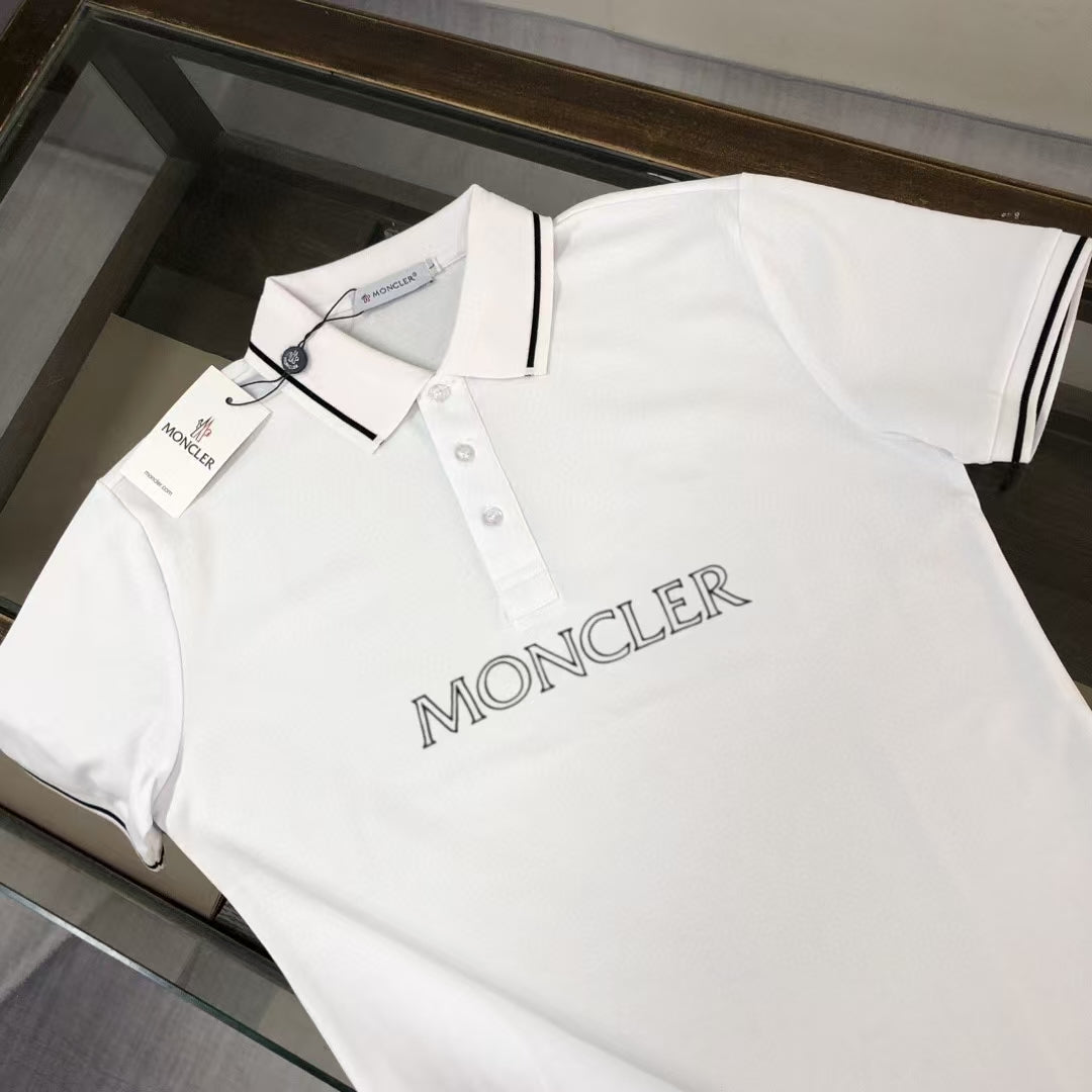 MONCLER Classic Logo Polo Shirt – Premium Piqué Cotton – Sizes S–XL