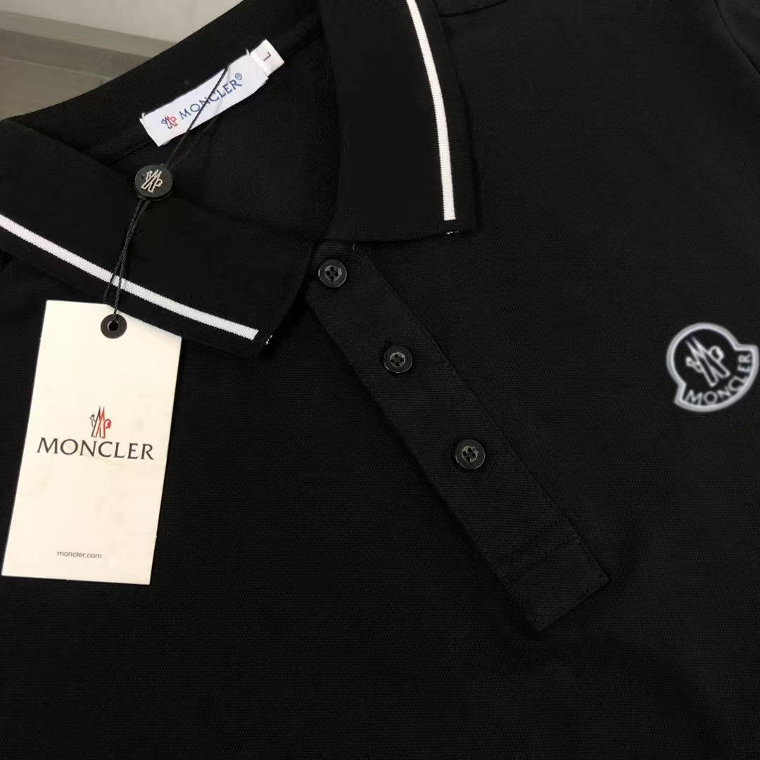 MONCLER Classic Logo Polo Shirt – Premium Piqué Cotton – Sizes S–XL