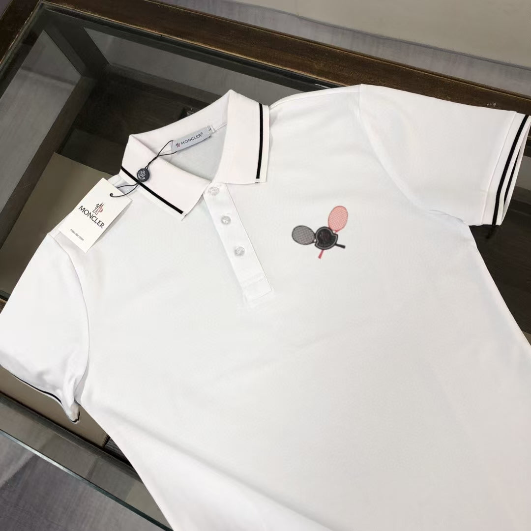 MONCLER Classic Logo Polo Shirt – Premium Piqué Cotton – Sizes S–XL