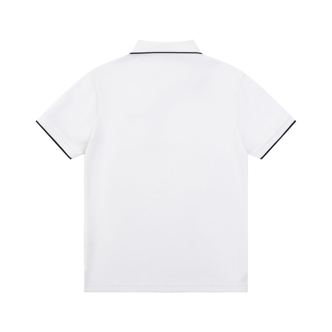 PRADA 2024SS Knit Stretch Polo Shirt – White – Sizes M–3XL