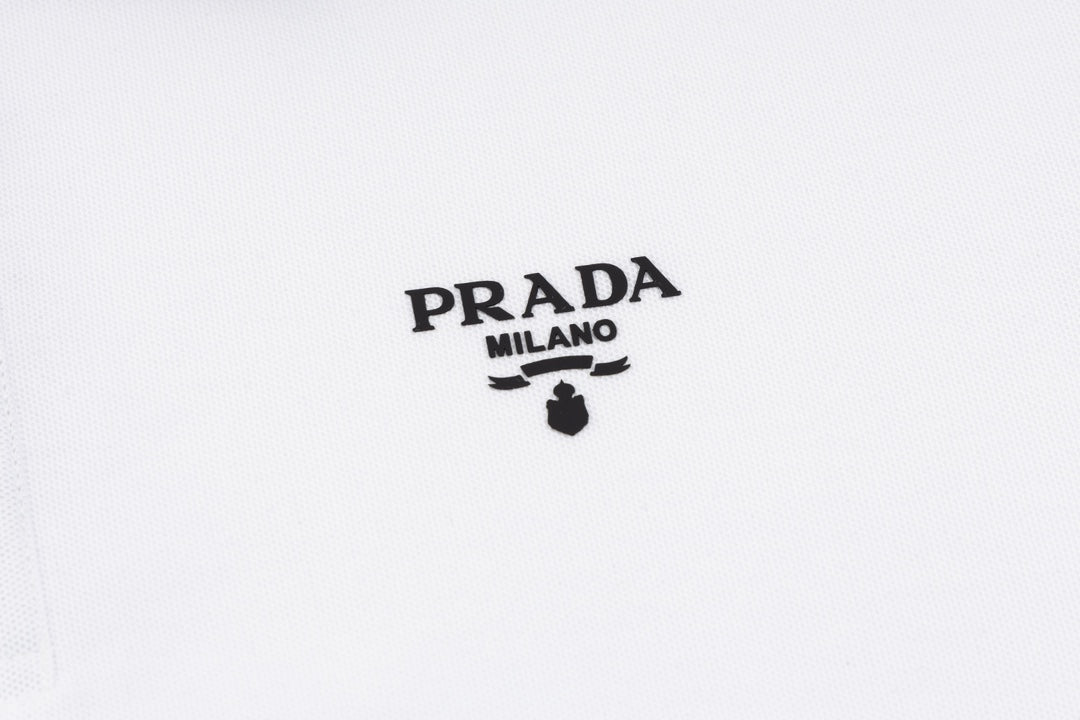 PRADA 2024SS Knit Stretch Polo Shirt – White – Sizes M–3XL