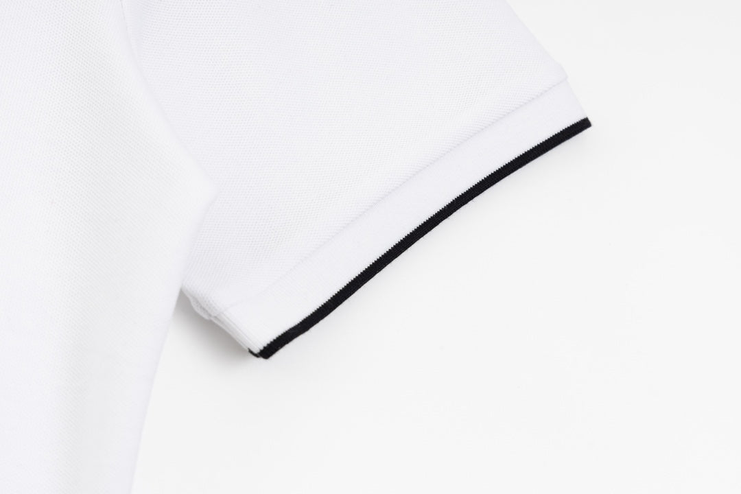 PRADA 2024SS Knit Stretch Polo Shirt – White – Sizes M–3XL