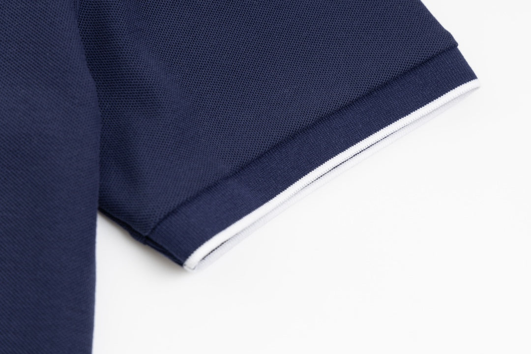 PRADA Contrast Collar Logo Triangle Polo Shirt – Royal Blue – Sizes M–3XL
