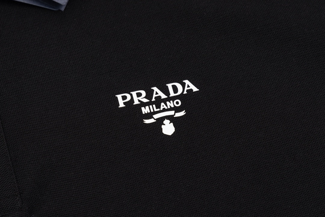 PRADA Contrast Collar Logo Triangle Polo Shirt – Royal Blue – Sizes M–3XL