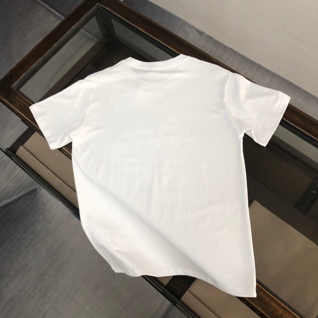MONCLER Premium Cotton T-Shirt – 260g Washed Fabric – Velour “M” Logo – Sizes S–XL