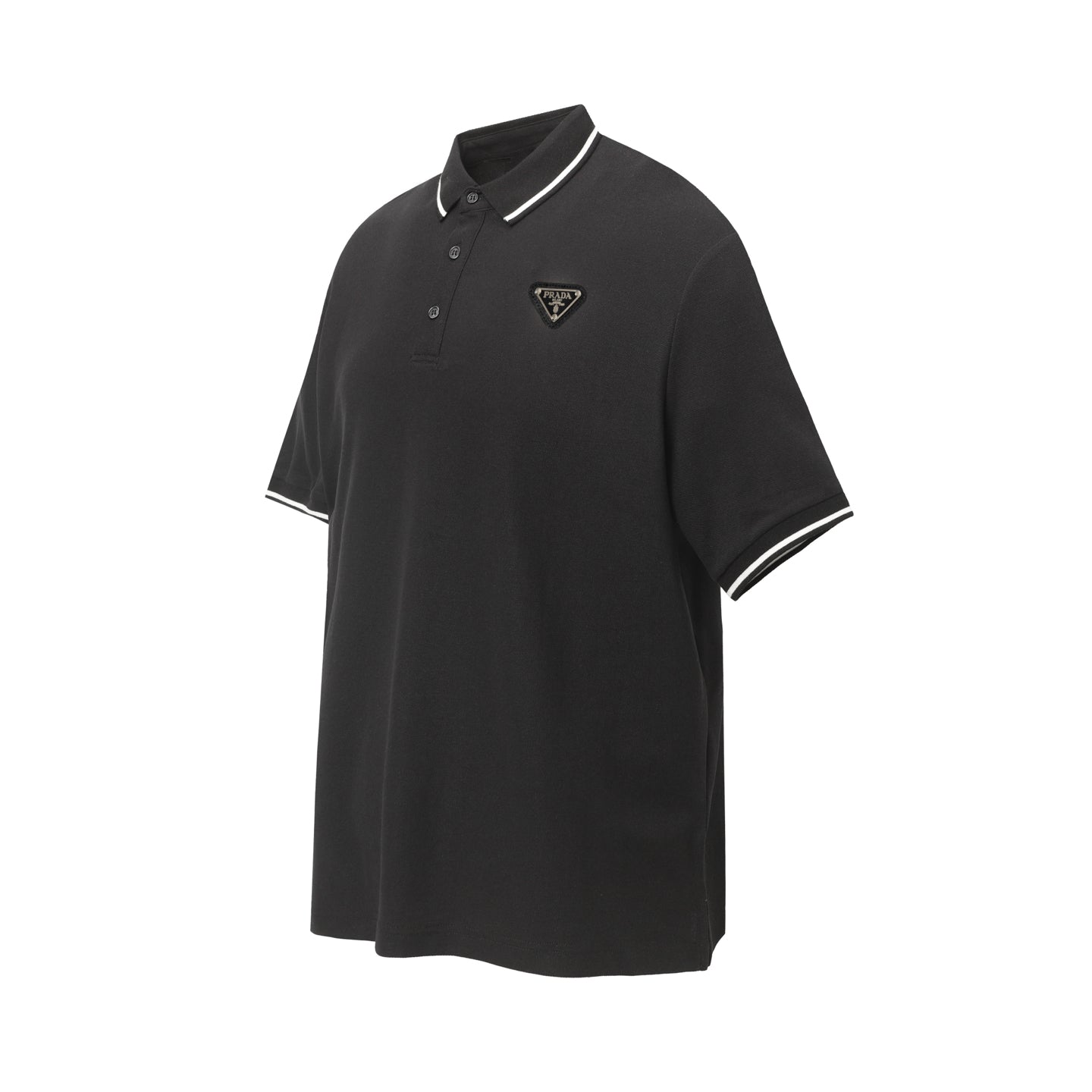 PRADA Essential Embroidered Logo Polo Shirt – Black – Sizes M–3XL