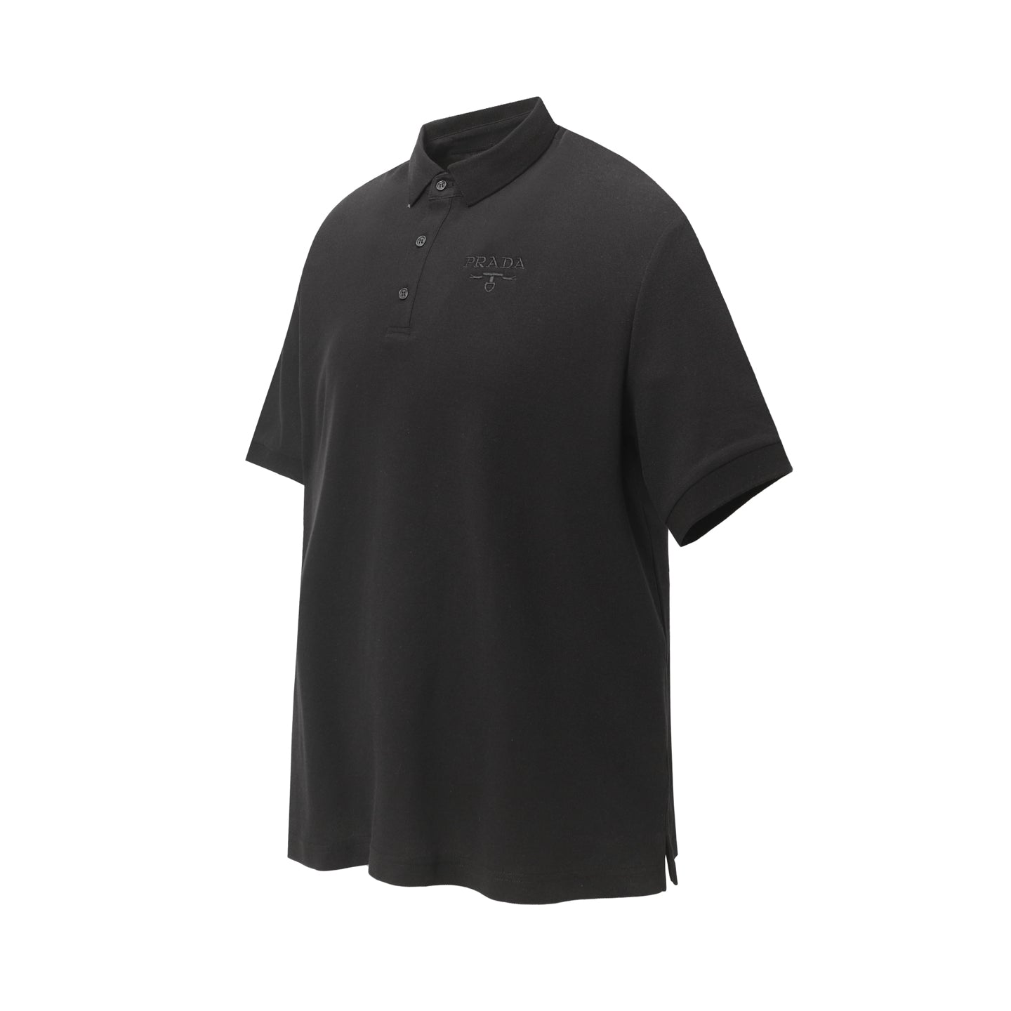 PRADA Essential Embroidered Logo Polo Shirt – Black – Sizes M–3XL