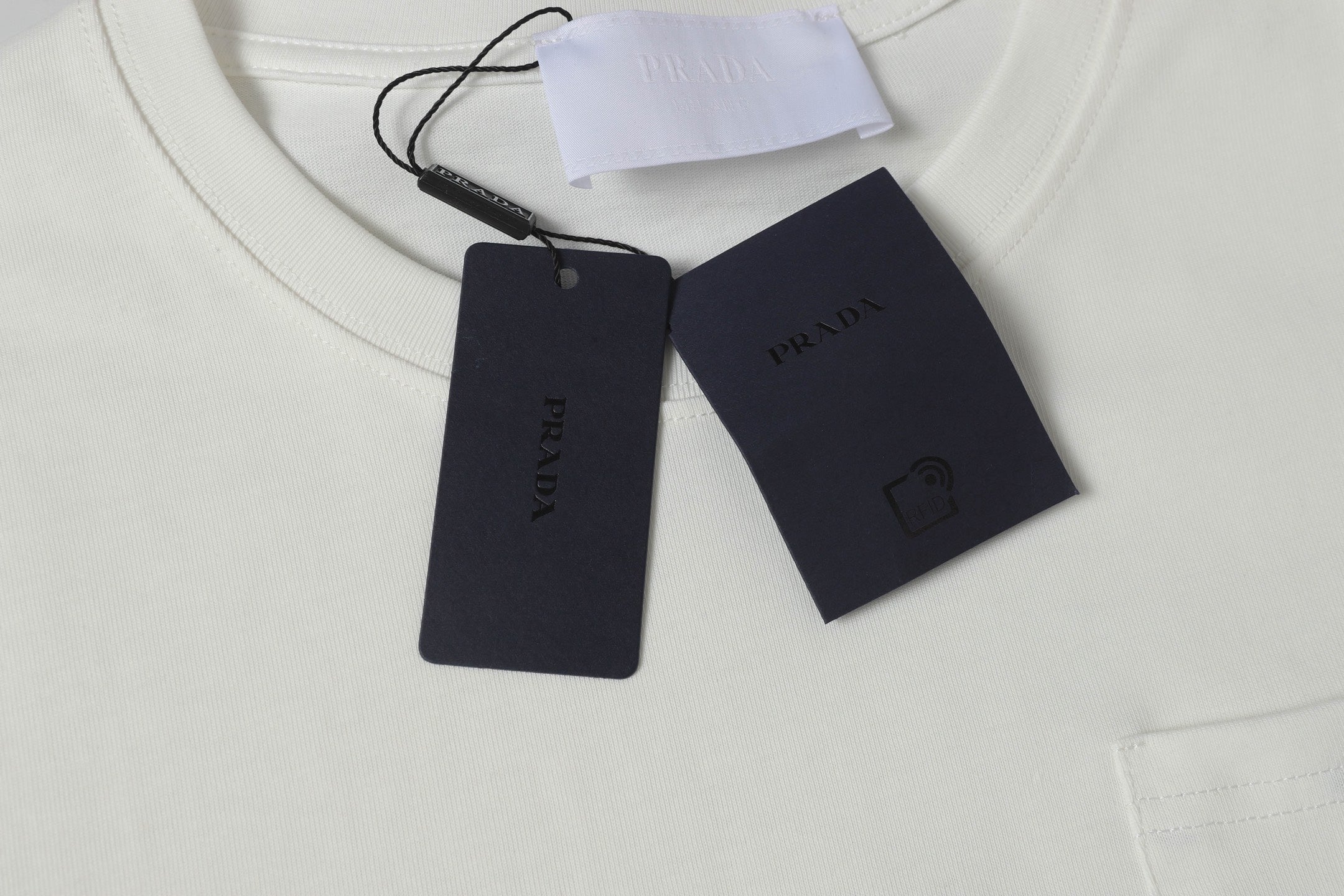PRADA Essential Label Pocket T-Shirt – Black – Sizes M–3XL