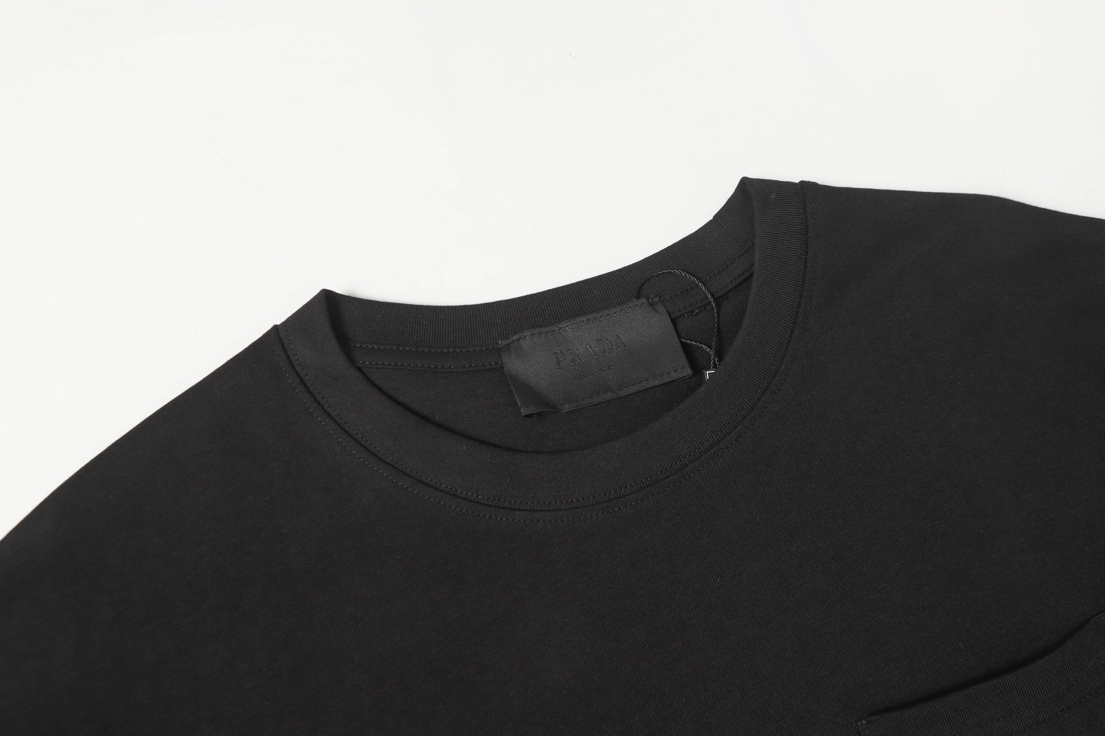 PRADA Essential Label Pocket T-Shirt – Black – Sizes M–3XL