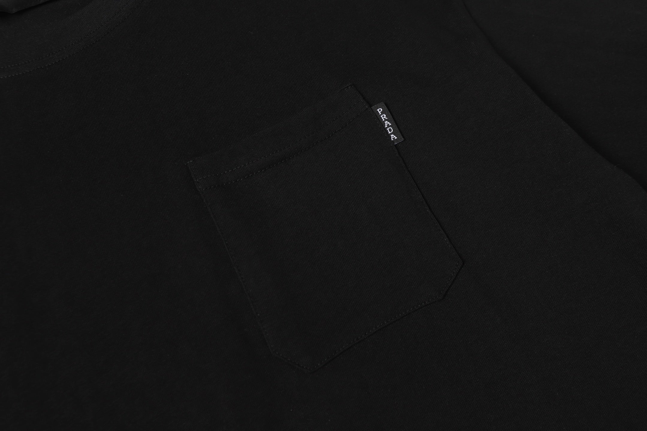 PRADA Essential Label Pocket T-Shirt – Black – Sizes M–3XL