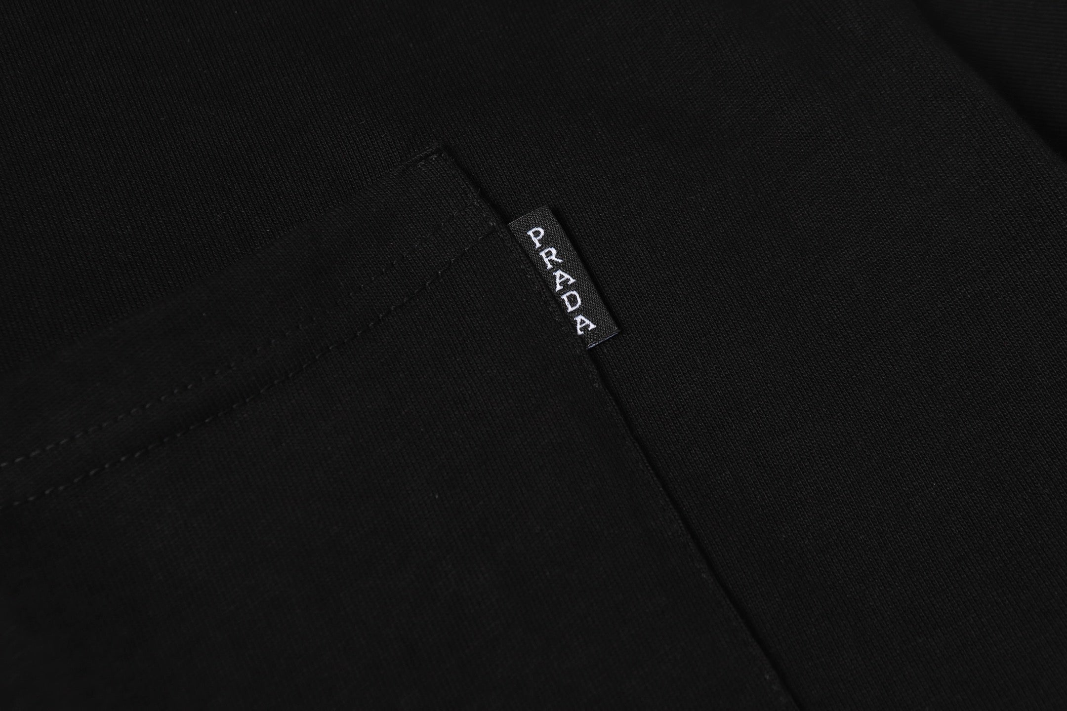 PRADA Essential Label Pocket T-Shirt – Black – Sizes M–3XL