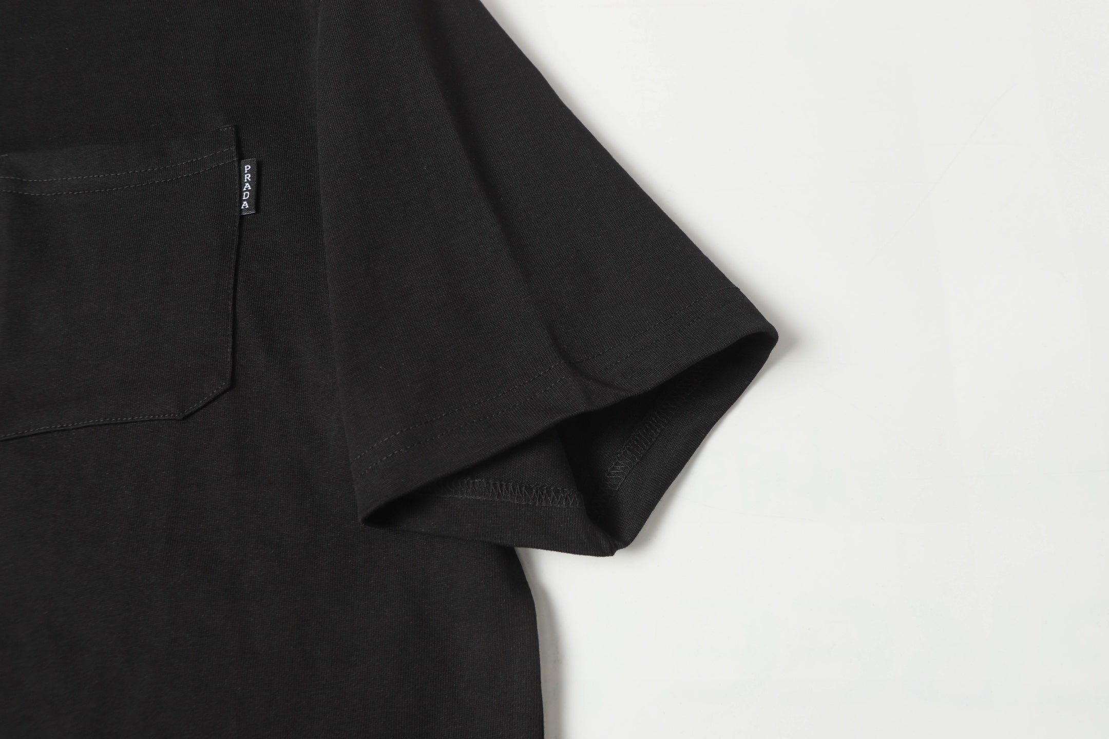 PRADA Essential Label Pocket T-Shirt – Black – Sizes M–3XL
