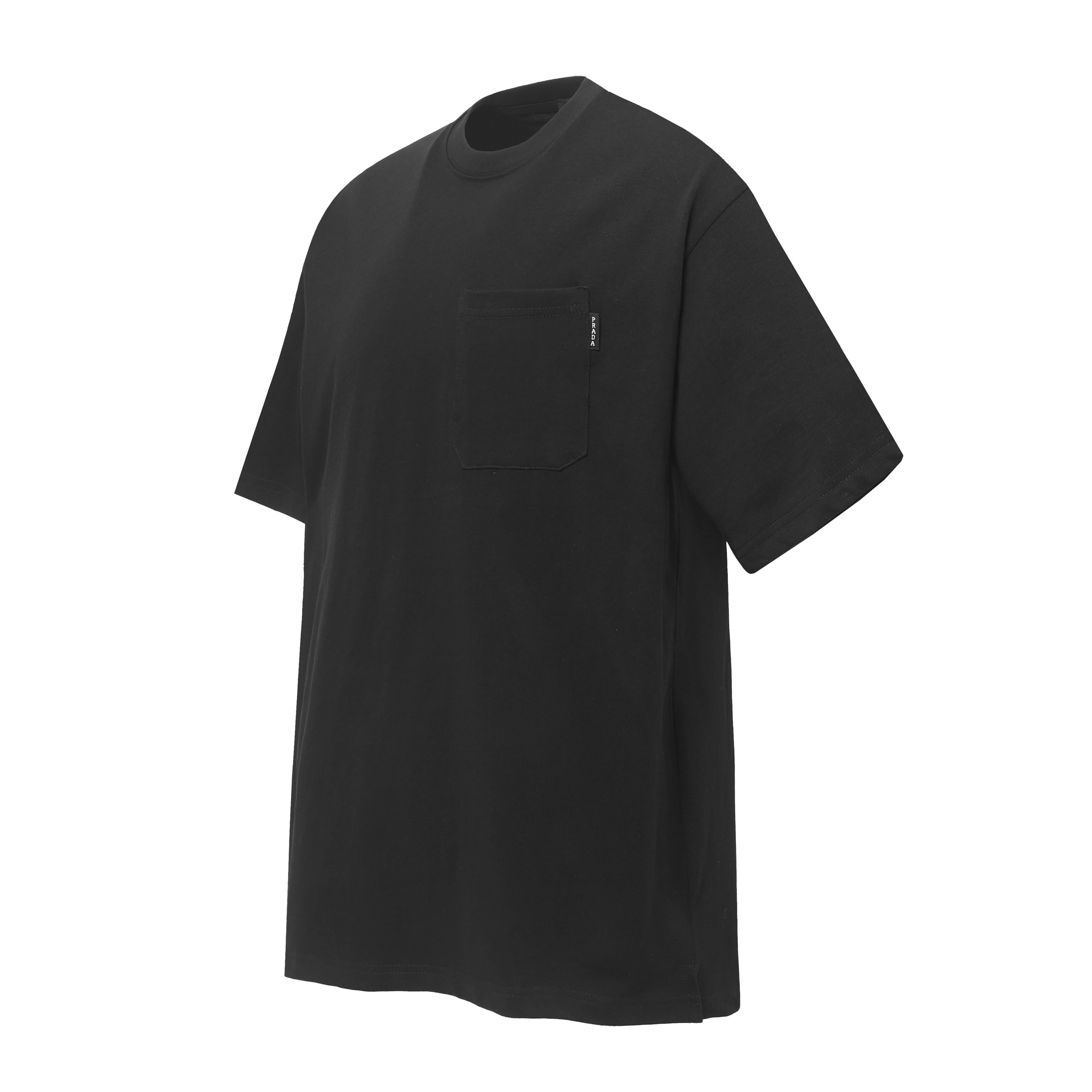 PRADA Essential Label Pocket T-Shirt – Black – Sizes M–3XL