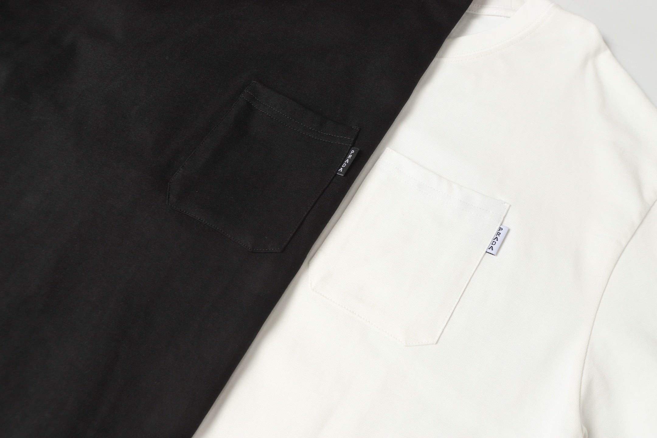 PRADA Essential Label Pocket T-Shirt – Black – Sizes M–3XL