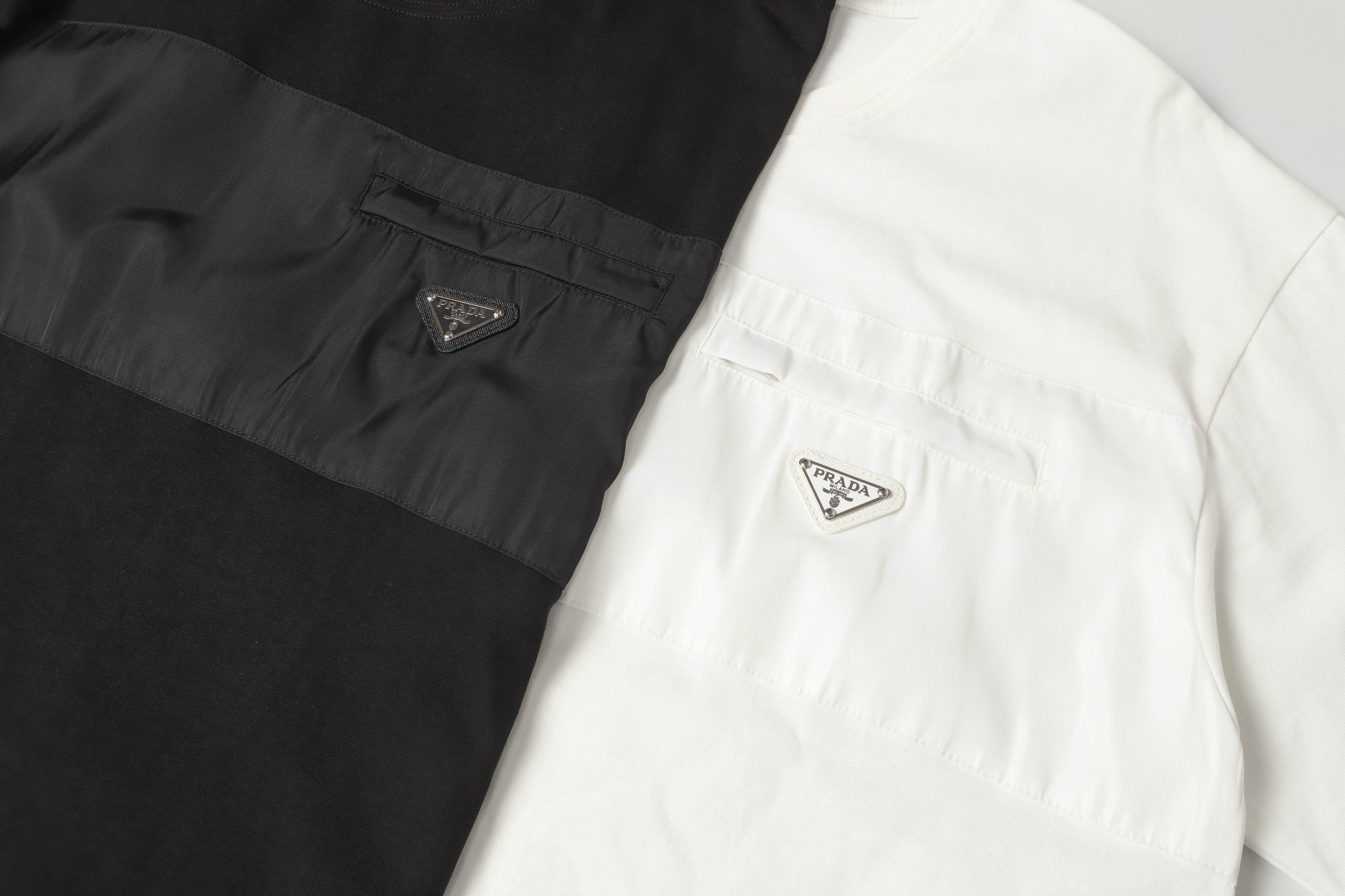 PRADA Essential Label Pocket T-Shirt – Black – Sizes M–3XL