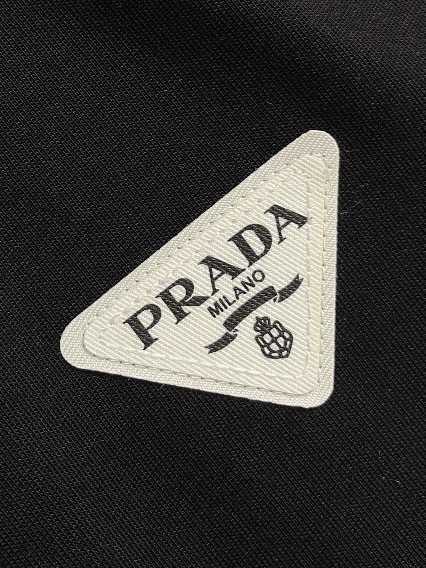 PRADA Triangle Logo Chest T-Shirt – Black/White – Sizes S–XXL