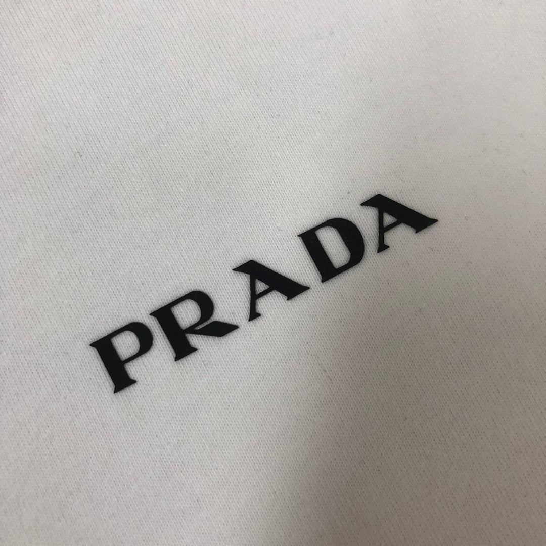 PRADA Logo Silicone Print T-Shirt – Black/White – Sizes S–XXL