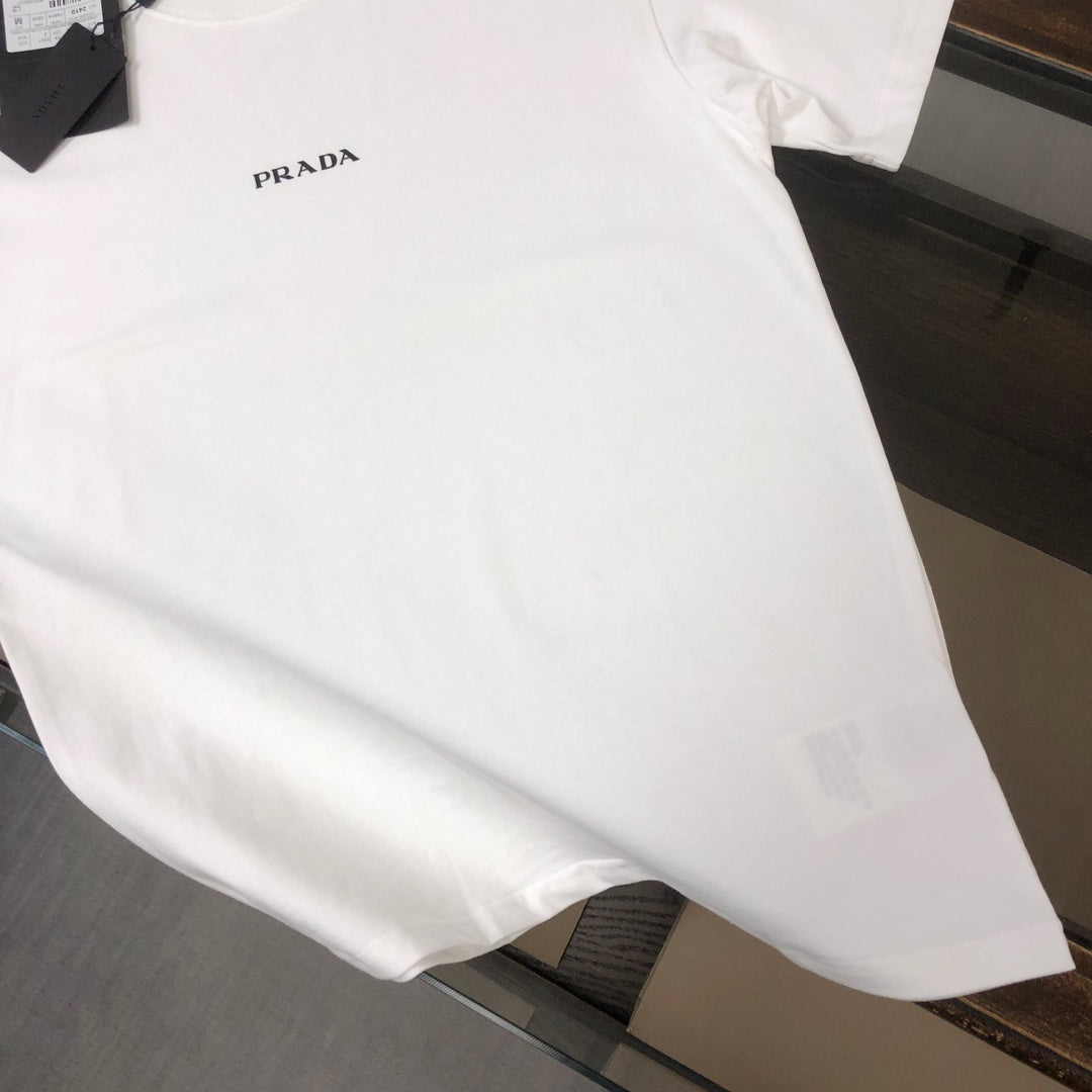 PRADA Logo Silicone Print T-Shirt – Black/White – Sizes S–XXL