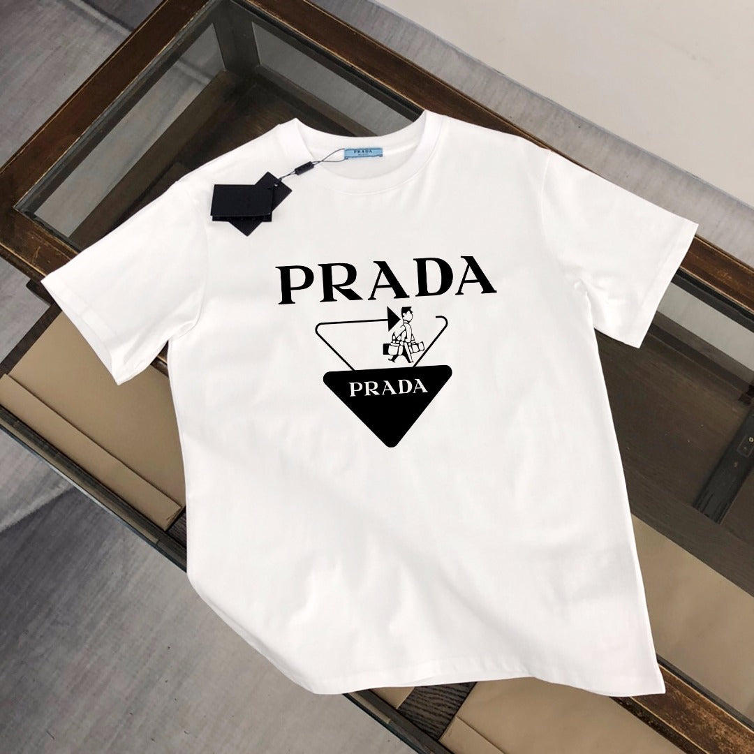 PRADA Logo Print Cotton T-Shirt – Sizes S–XL