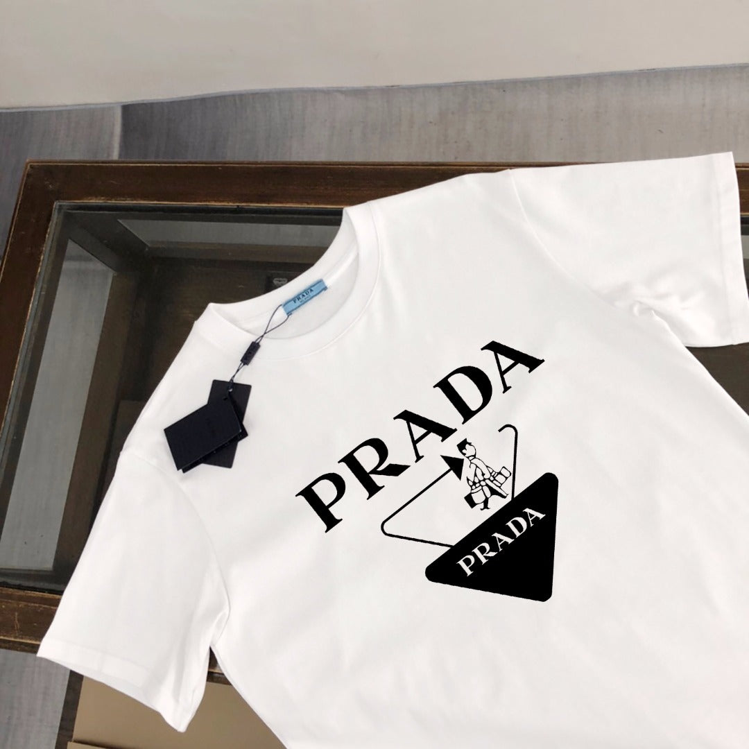 PRADA Logo Print Cotton T-Shirt – Sizes S–XL
