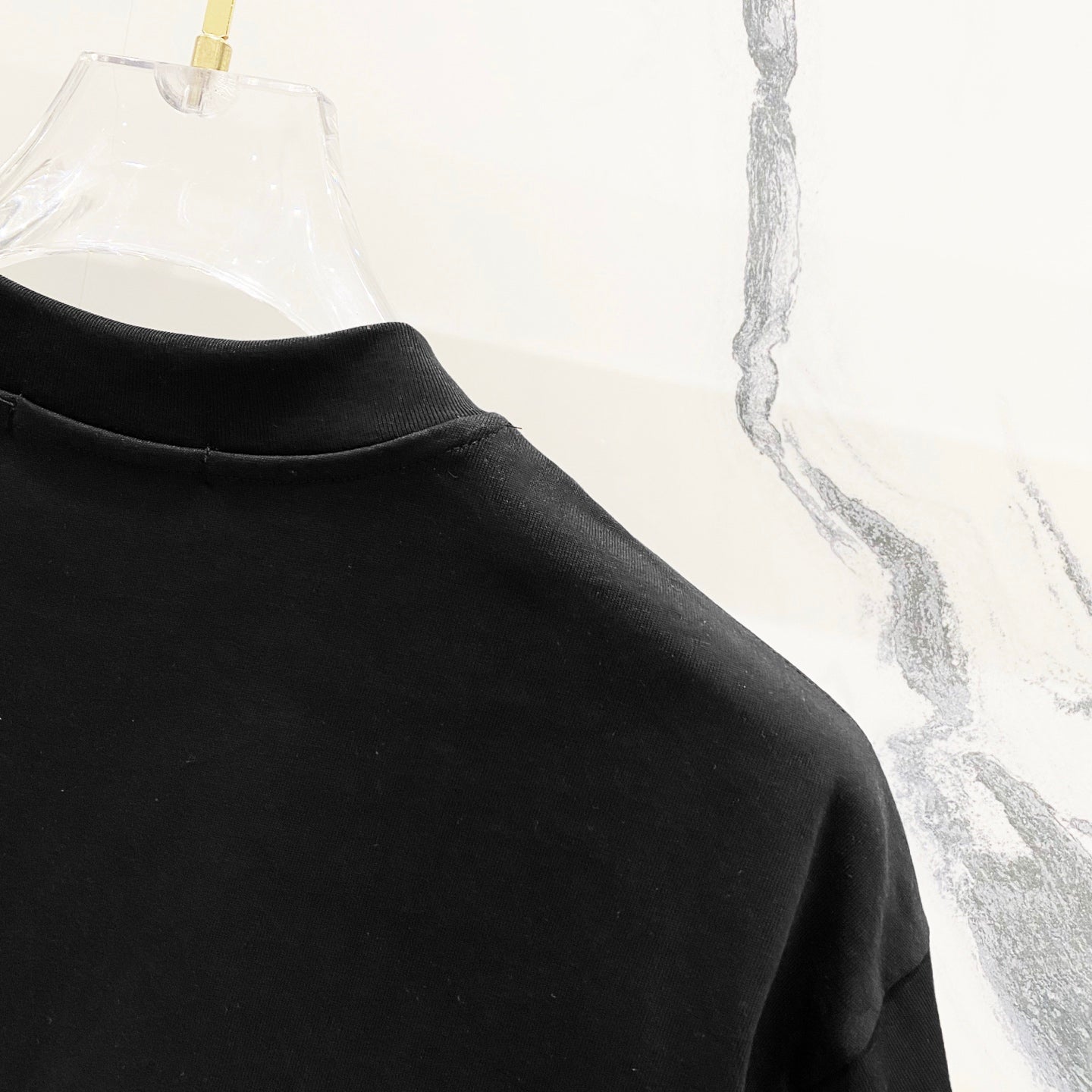 PRADA Men’s 320g Cotton Crewneck T-Shirt with Leather Zipper Pocket Logo | S–XXL