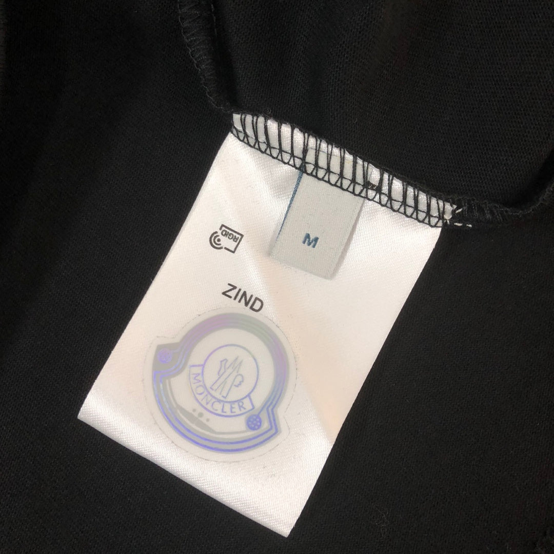 MONCLER New Couples’ Crewneck T-Shirt – 3D Logo Print – Premium Cotton – Sizes S–XL
