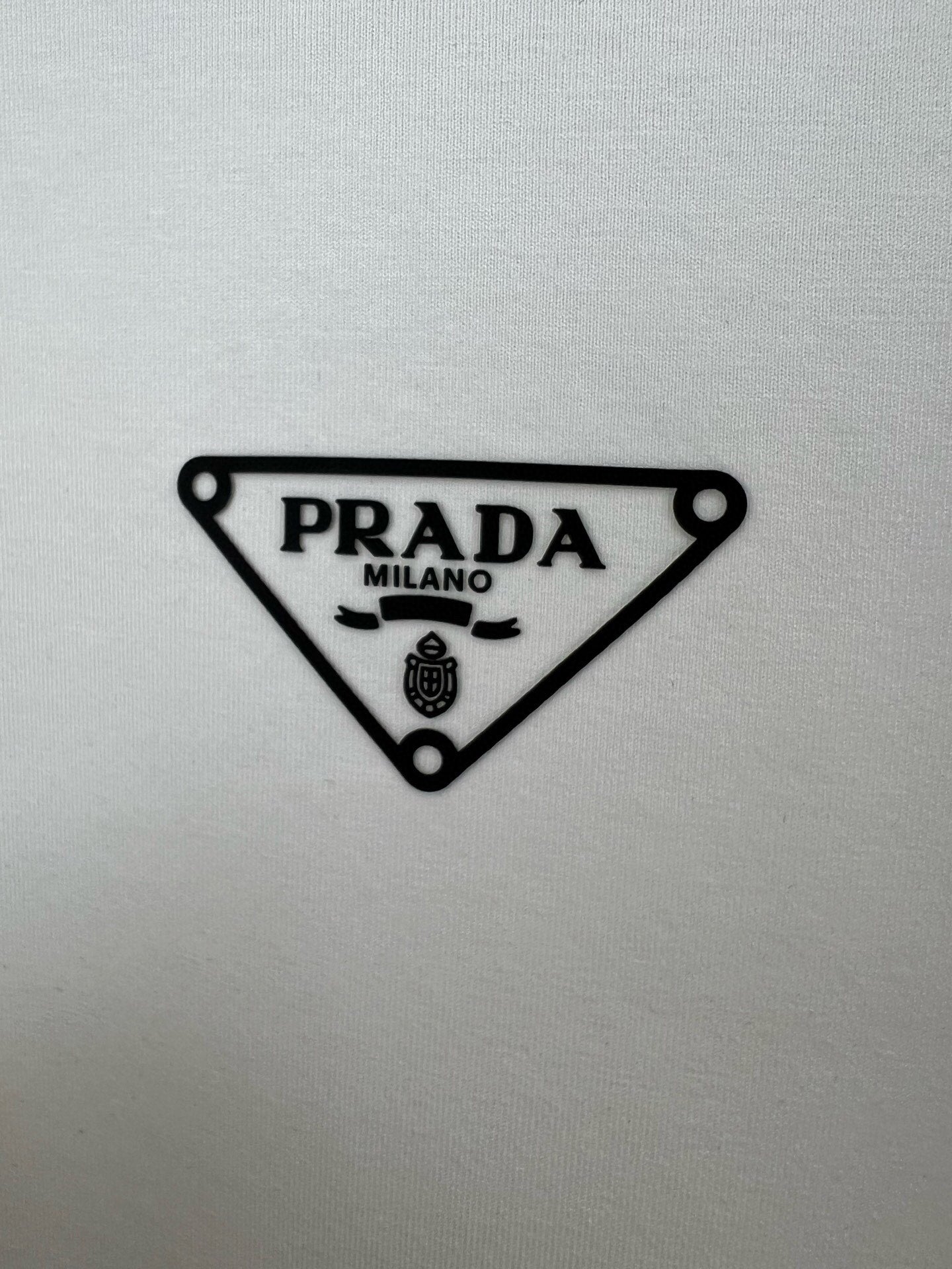 PRADA Men’s 260g Cotton T-Shirt with 3D Inverted Triangle Logo Print | S–XXL