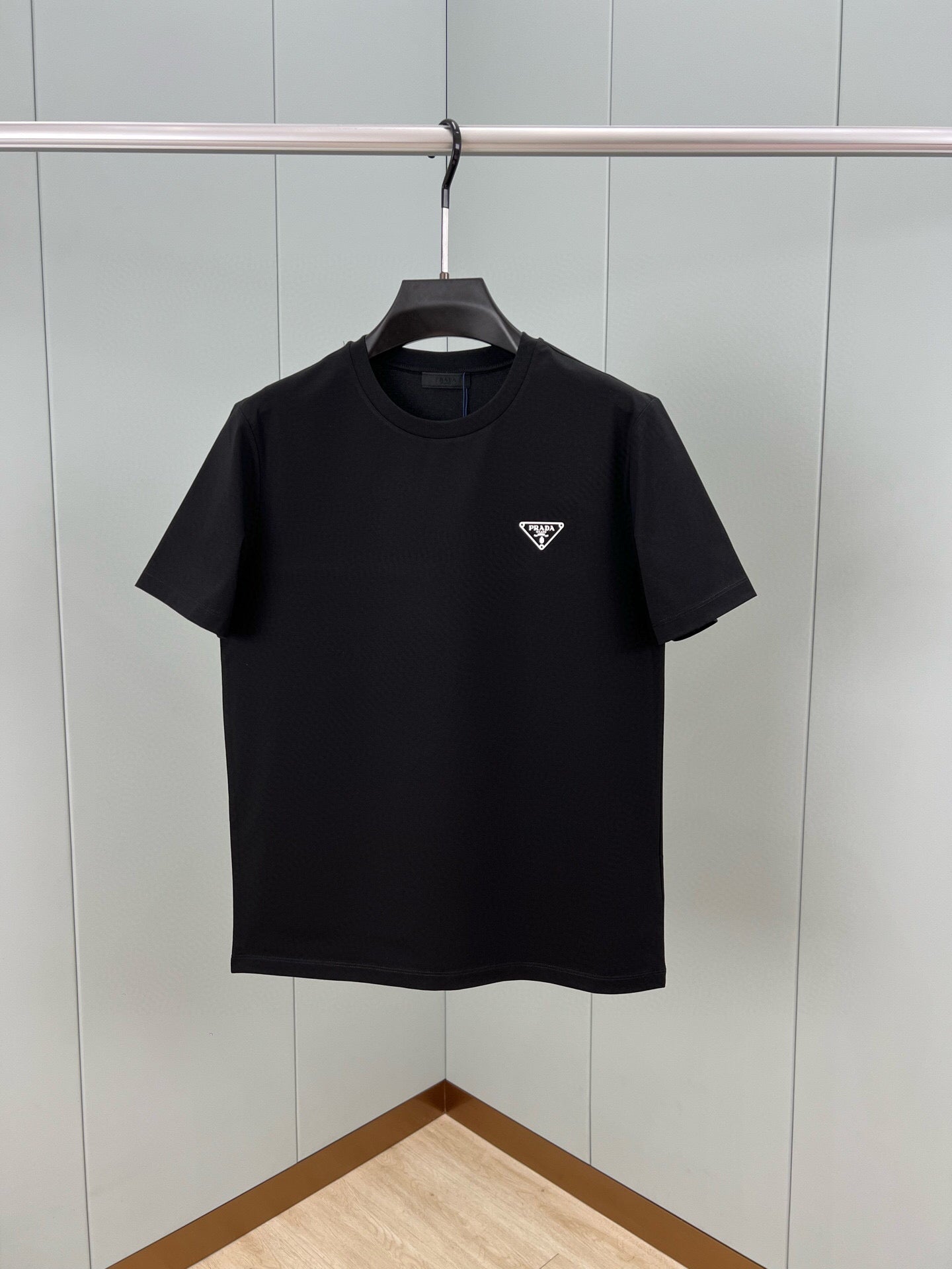PRADA Men’s 260g Cotton T-Shirt with 3D Inverted Triangle Logo Print | S–XXL