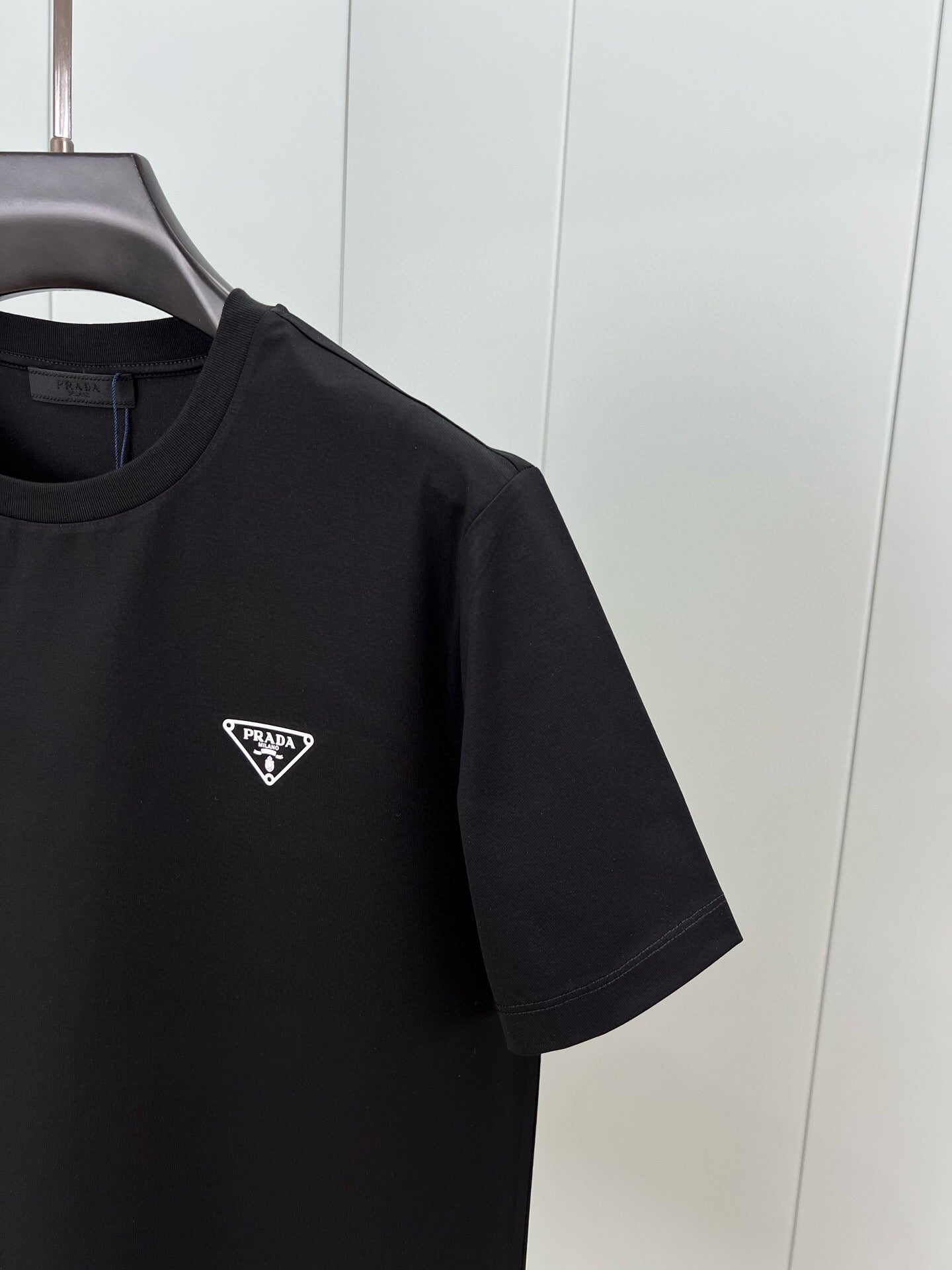 PRADA Men’s 260g Cotton T-Shirt with 3D Inverted Triangle Logo Print | S–XXL