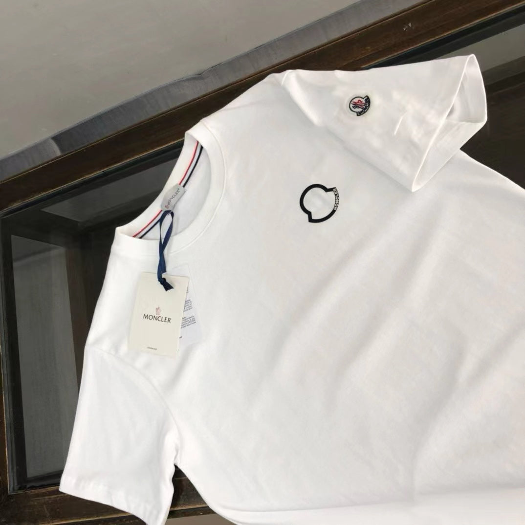 MONCLER Premium Cotton T-Shirt – 260g Custom Fabric – Sleeve Pocket Design – Sizes M–3XL