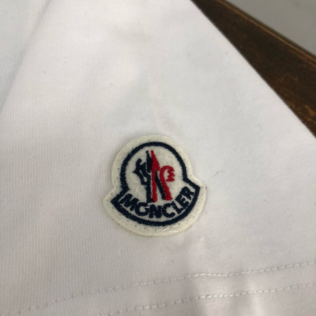 MONCLER Premium Cotton T-Shirt – 260g Custom Fabric – Sleeve Pocket Design – Sizes M–3XL