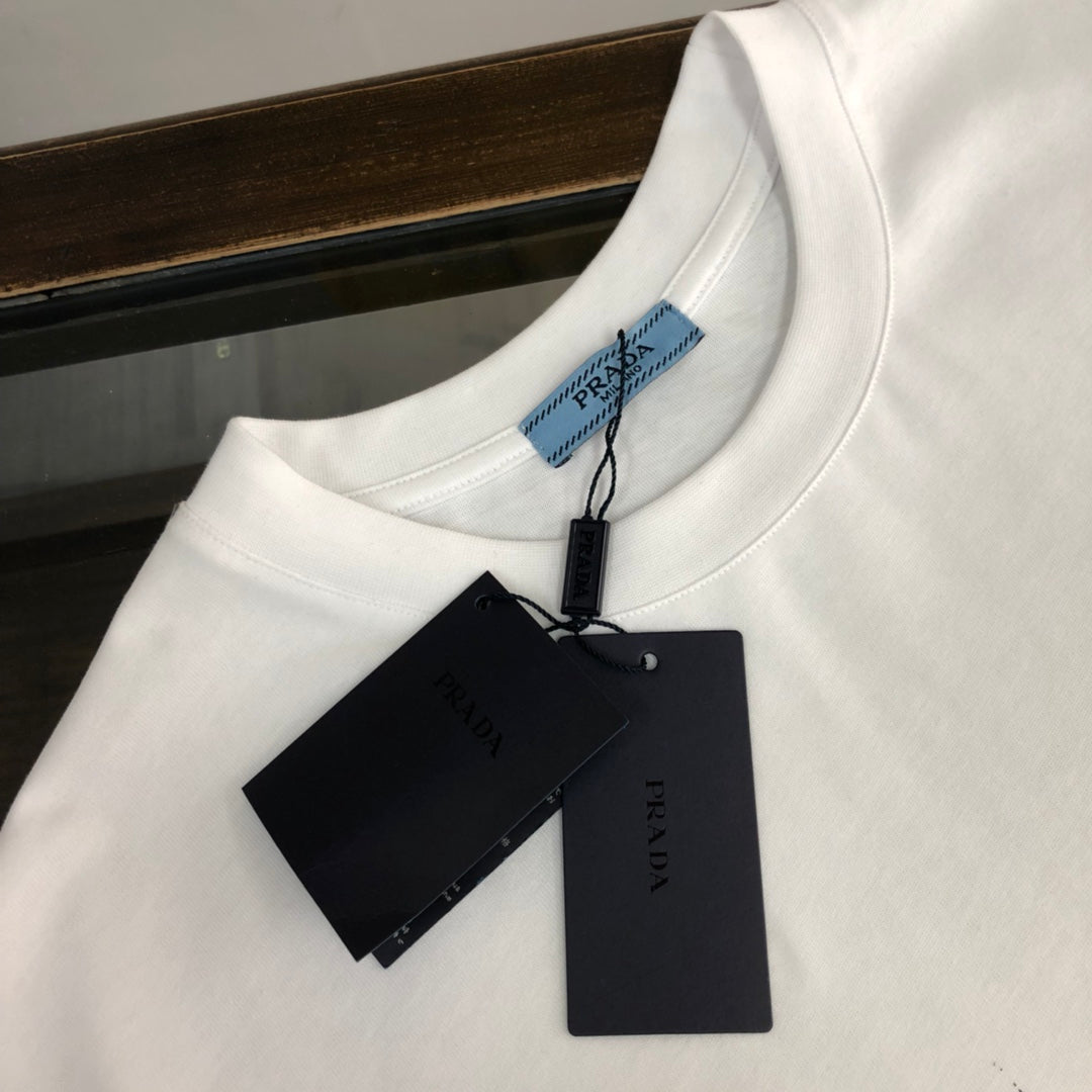 PRADA Men’s Logo Print T-Shirt in Premium 50s Double-Spun Cotton | M–3XL