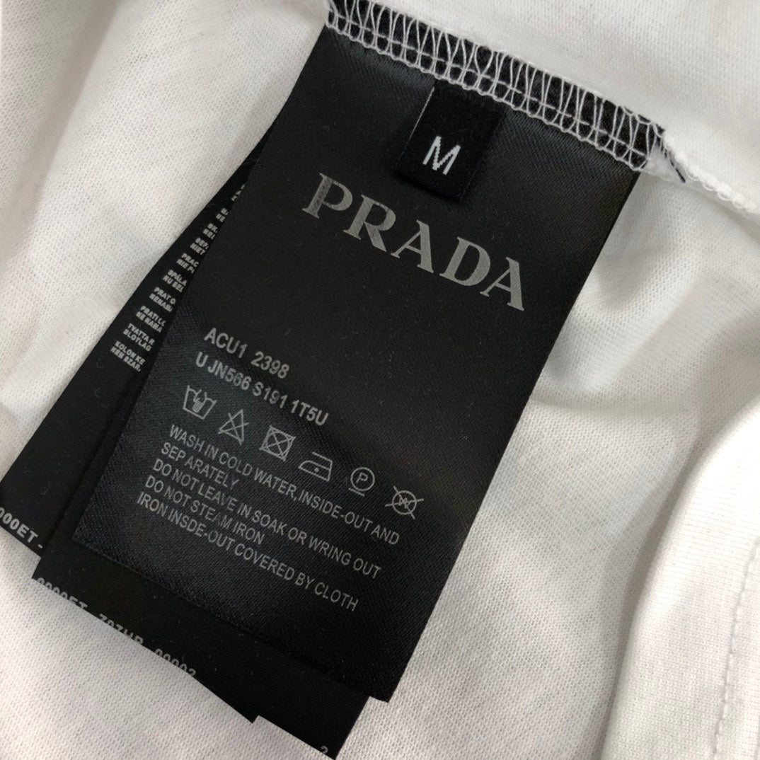 PRADA Men’s Logo Print T-Shirt in Premium 50s Double-Spun Cotton | M–3XL