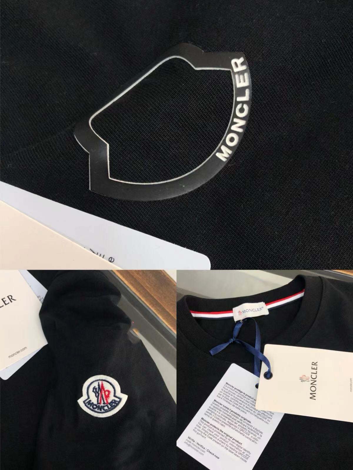MONCLER Premium Cotton T-Shirt – 260g Custom Fabric – Sleeve Pocket Design – Sizes M–3XL