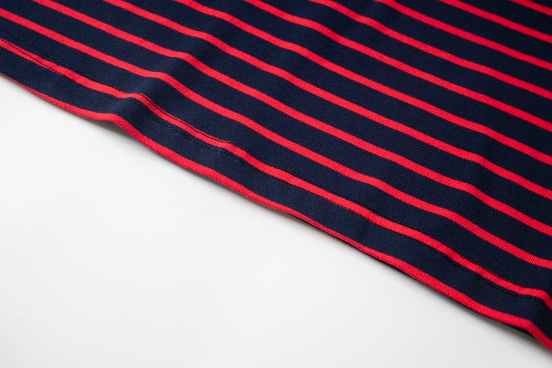PRADA PRD 23SS Black & Red Striped Knit Cotton-Silk T-Shirt | XS–L