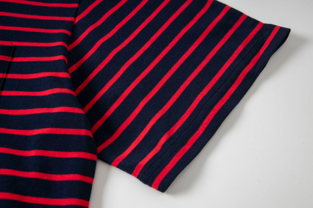 PRADA PRD 23SS Black & Red Striped Knit Cotton-Silk T-Shirt | XS–L